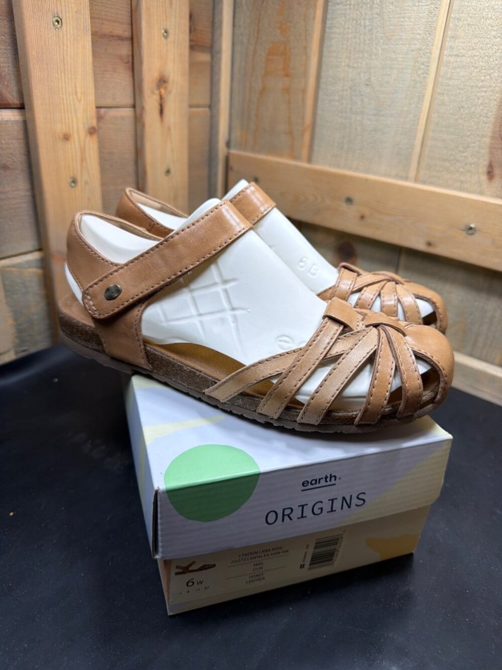 Earth Origins Women's Tan Leather Strappy Fisherman Sandals
